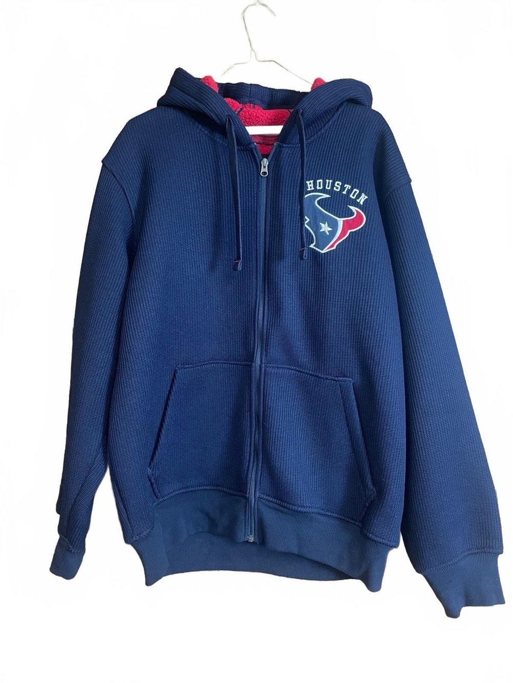 Houston Texans NFL full-zip waffle-texture fleece backed hoodie XL